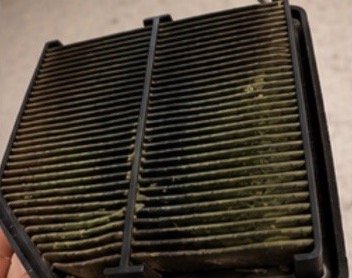 Clogged engine air filter