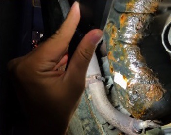 Heavy rust on a vehicle subframe